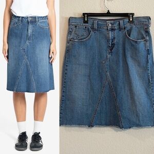 Levi's Women Skirt Size 16 Medium Wash Cotton Y2K 90s Western Coastal Cowgirl